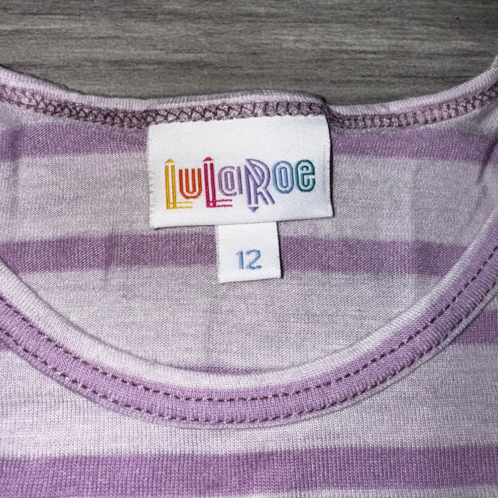 EASTER READY LuLaRoe Lavender and White Striped Tee